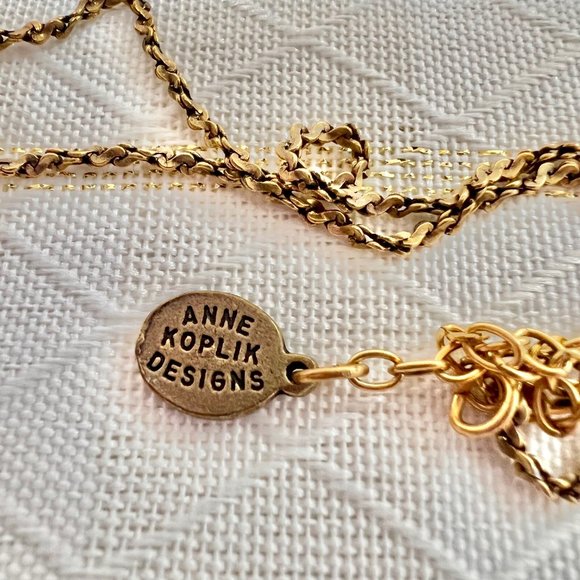 Ann Koplik Gaelsong Quatrefoil Crystal Pendant Necklace, VTG Irish Jewelry - Picture 8 of 12